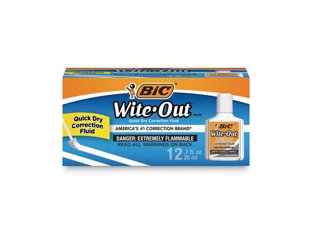 Bic Wite-Out Quick Dry Correction Fluid 20 ml Bottle White 1/Dozen WOFQD12WE