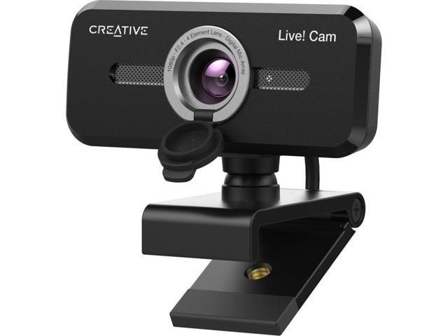 Creative Live! Cam Sync 1080p V2 Full HD Wide-Angle USB Webcam with Auto Mute and Noise Cancellation for Video Calls, Improved Dual Built-in Mic.