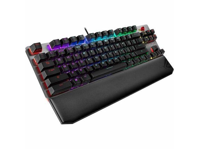 ASUS ROG Strix Scope NX Deluxe Gaming Keyboard ROG NX Red Mechanical Switches, Linear Actuation, Aura Sync, Aluminum Frame, Wrist Rest, Stealth.