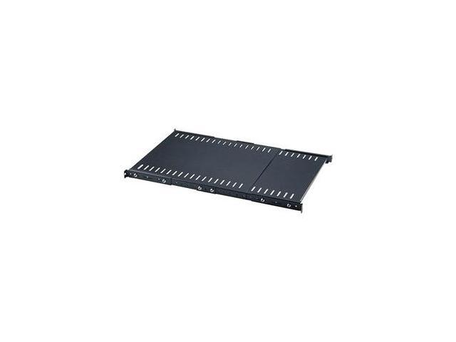 Intellinet 19' Fixed Extending Shelf, 1U, 550 to 1000 mm (21.7 to 39.4 in.) Shelf Depth, Black