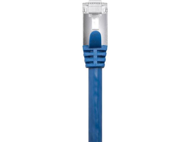Monoprice Cat7 Ethernet Patch Cable - 100 feet - Blue Flexboot RJ45 Stranded 600Mhz S/FTP CMX Pure Bare Copper Wire 26AWG - Entegrade Series