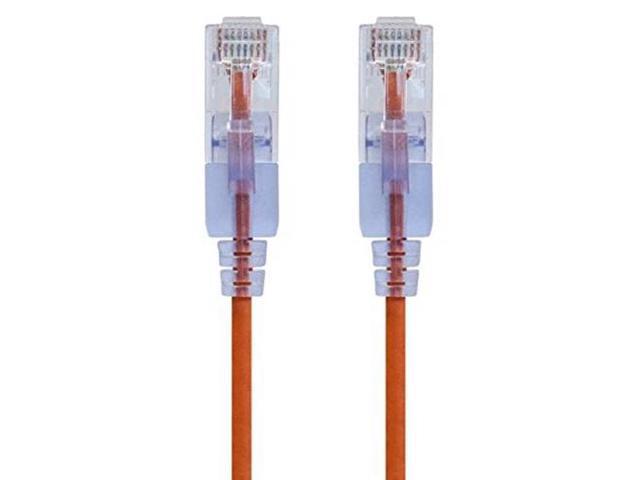 Monoprice Cat6A Ethernet Patch Cable - 14 Feet - Orange (10 Pack) Snagless RJ45 550Mhz UTP Pure Bare Copper Wire 10G 30AWG - SlimRun Series