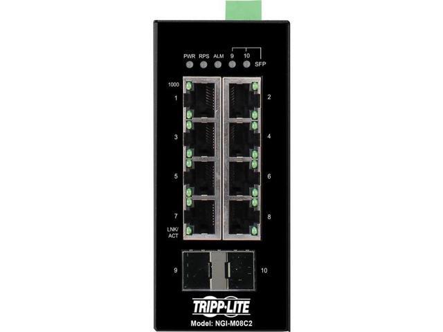Tripp Lite 8-Port Managed DIN Mount Industrial Gigabit Ethernet Switch NGIM08C2