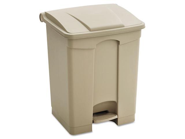Large Capacity Plastic Step-On Receptacle, 23Gal, Tan