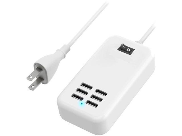 4XEM 6port 6amp Usb-a Charger With Cable Black