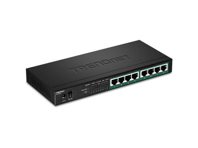 TRENDnet 8-Port Gigabit PoE+ Switch, 65W PoE Power Budget, 16Gbps Switching Capacity, IEEE 802.1p QoS, DSCP Pass-Through Support, Fanless, Wall...