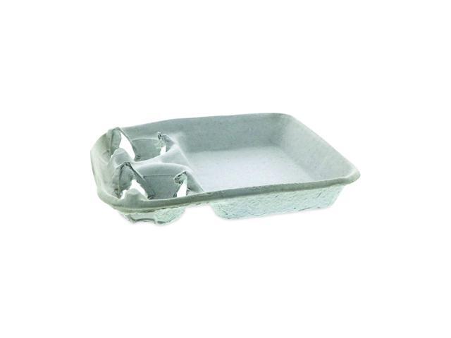EarthChoice Carry-Safe Beverage Carrier Two-Cup Carrier Food Tray Natural 200Ct