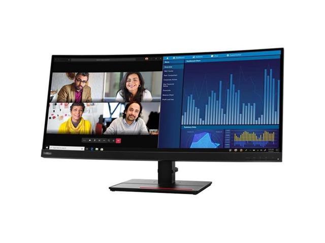 Lenovo ThinkVision P34w-20 34.1' UW-QHD 60Hz Curved Screen WLED LCD Monitor - 21:9 - Raven Black - 34' Class - in-Plane Switching (IPS) Technology.