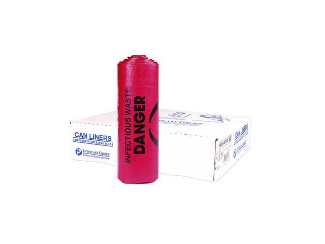 Institutional Low-Density Can Liners 33 gal 1.3 mil 33 x 39 Red 150/Carton