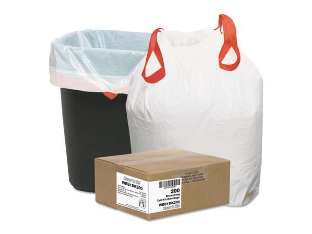 Webster - WEB1DK200 - Heavy-Duty Trash Bags, 13gal, .9mil, 24.5 x 27 3/8, White, 200/Box