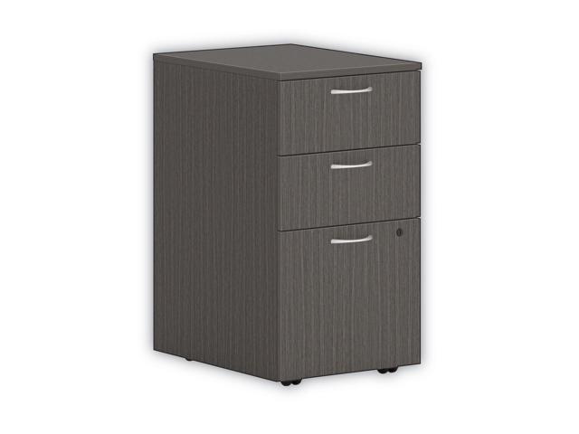 HON Mod 3-Drawer Vert File Cab Mobile Pedestal Let/Leg Slate Teak 20' PLPMBBFLS1