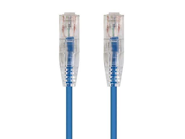Monoprice Cat6 Ethernet Patch Cable - 25 feet - Blue Snagless RJ45 Stranded 550MHz UTP CMR Riser Rated Pure Bare Copper Wire 28AWG - SlimRun Series