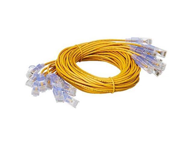 Monoprice Cat6A Ethernet Patch Cable - 5 Feet - Yellow (10 Pack) Snagless RJ45 550Mhz UTP Pure Bare Copper Wire 10G 30AWG - SlimRun Series