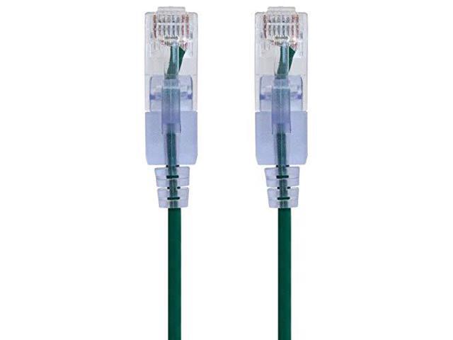 Monoprice Cat6A Ethernet Patch Cable - 1 Feet - Green (10 Pack) Snagless RJ45 550Mhz UTP Pure Bare Copper Wire 10G 30AWG - SlimRun Series