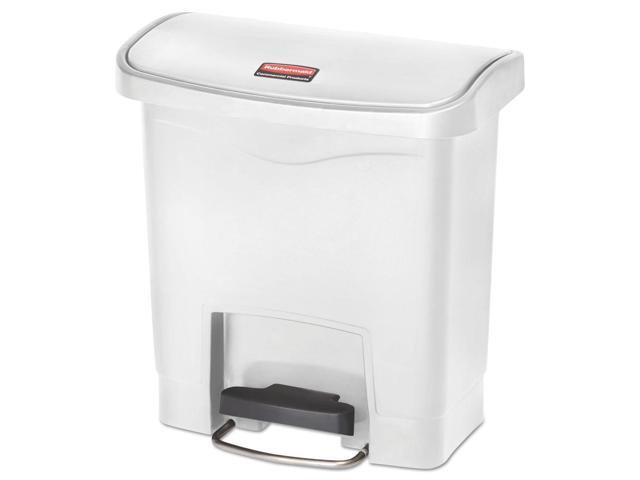 Rubbermaid / Newell Brands - FG1883554 - Slim Jim Resin Step-On Container, Front Step Style, 4 gal, White