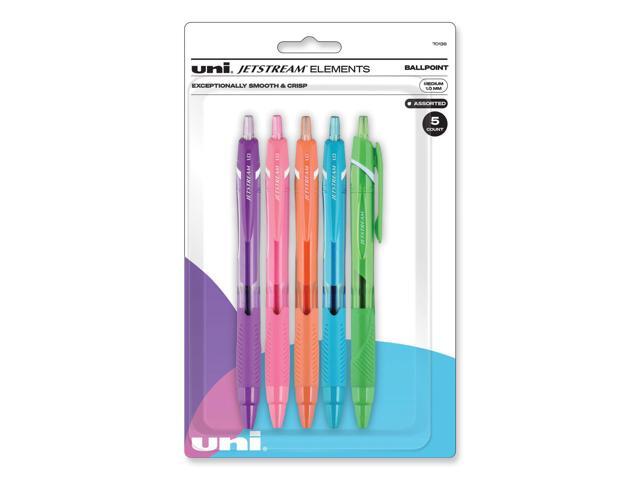 uni-ball uni Jetstream Elements Ballpoint Pens Medium Point 1.0mm Assorted Ink 5/Pack (70138)