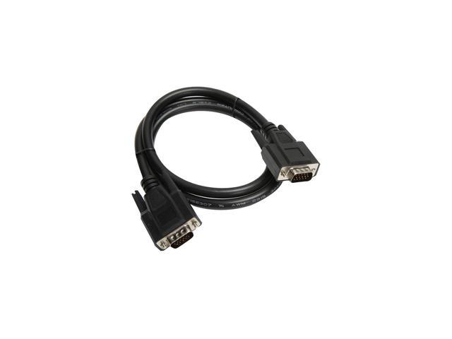 inland vga male to vga male cable 3ft - black