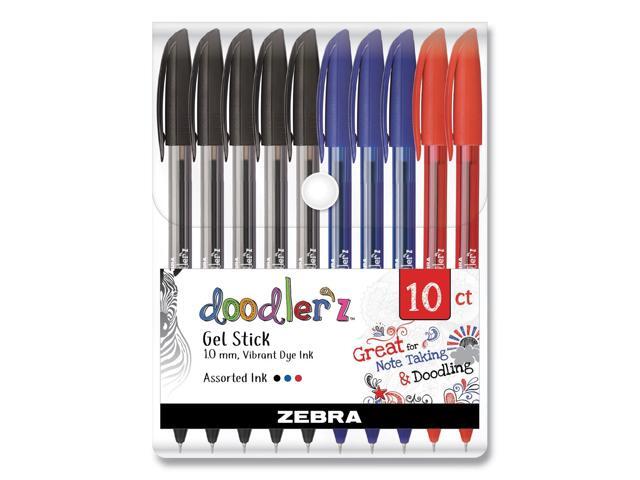 Zebra Pen Doodler'z Gel Pen Stick Bold Assorted Ink Colors 10/Pack 41970