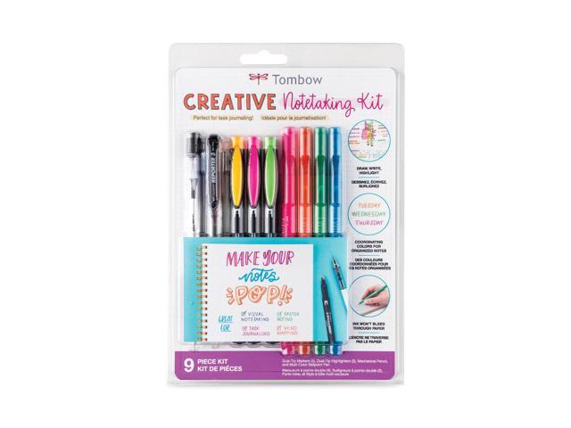 Tombow reative Notetaking Kit, 0.7mm Ballpoint Pen, 0.5mm HB Pencil, (4) Bullet/Chisel Tip Markers,(3) Chisel/Fine Tip Highlighters