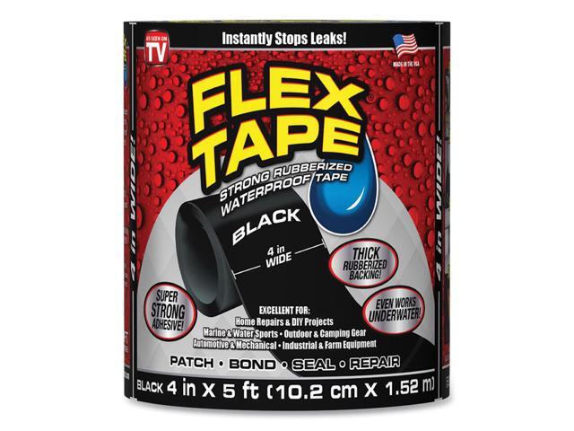 Flex Seal TFSBLKR0405 Waterproof Repair Tape, Black, 4' x 5'