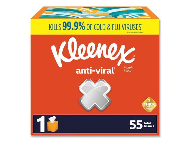 Kleenex Anti-Viral Facial Tissues  1 Cube Box  55 Tissues per Box  2 