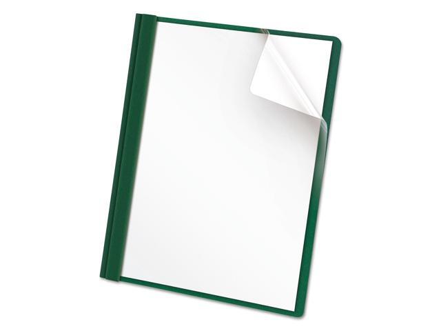 Oxford 55856 Clear Front Report Cover, Tang Clip, Letter, 1/2' Capacity, Green, 25/Box