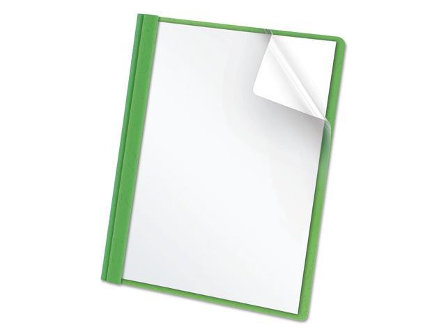 Oxford 55807 Clear Front Report Cover, Tang Clip, Letter, 1/2' Capacity, Green, 25/Box