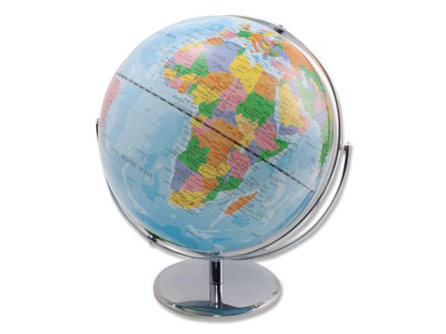 Advantus 12-Inch Globe with Blue Oceans Silver-Toned Metal Desktop Base Full-Meridian 30502