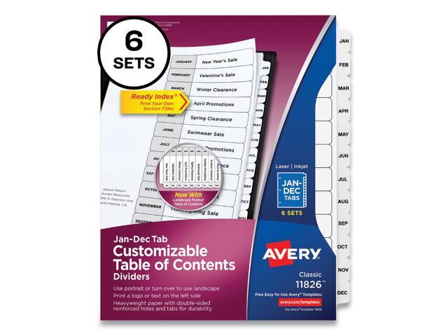 Avery - Ready Index Table of Contents Paper Dividers, Jan-Dec Tabs, 6 Sets/Pack - White - image 8