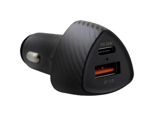 Codi Dual Port 20W Car Charger/Auto Adapter (USB-C, USB-A Outputs) - 20W - USB Type-C - USB Type-A USB-A 3.0 Quick Charge