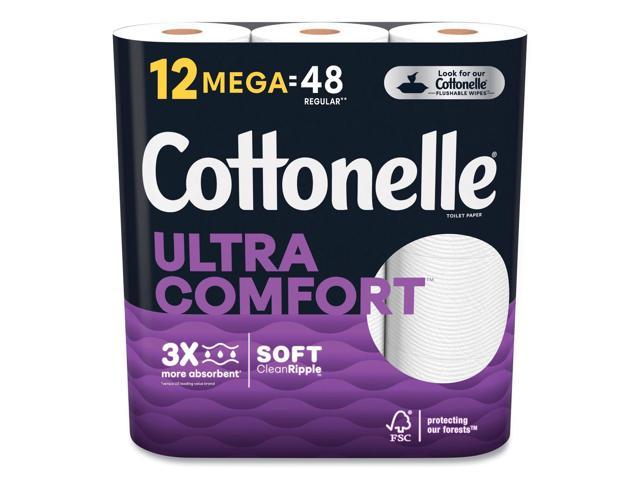 Cottonelle UltraComfort 2-Ply Bath Tissue, 3-7/8" x 4", White, 268 Sheets Per Roll, Pack Of 12 Rolls