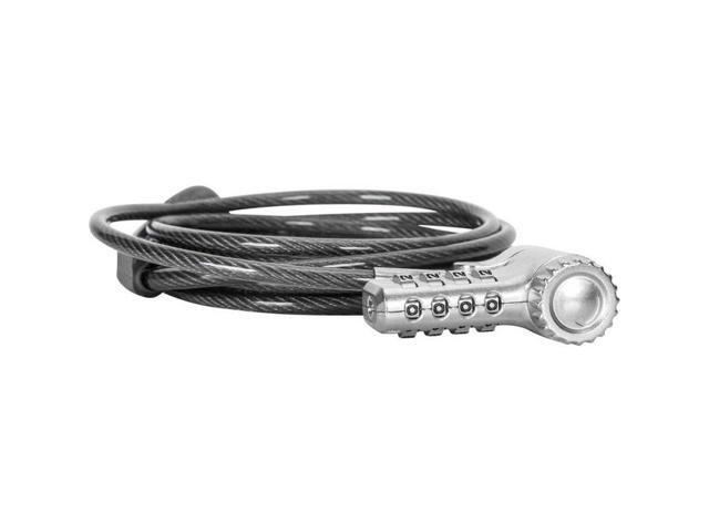 Targus DEFCON Ultimate Universal Resettable Combination Lock - Preset - 4-digit - Silver - Galvanized Steel - 6.50 ft - For Monitor, Docking.