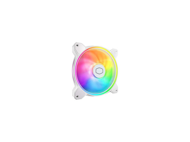 Cooler Master MasterFan MF140 Halo² White PC Case Liquid Cooler Air Cooler Fan, Dual Loop Gen 2 ARGB LEDs Rings, Dynamic PWM 140mm 1,600 RPM,Air...