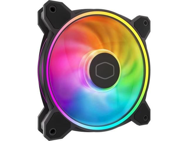 Cooler Master MasterFan MF120 HaloÂ² PC Case Liquid Cooler Air Cooler Fan, Dual Loop Gen 2 ARGB LEDs Rings, Dynamic PWM 120mm 2,050 RPM, Air Balance.