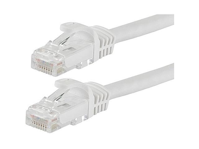 Monoprice Cat6 Ethernet Patch Cable - 2 Feet - White Network Internet Cord - RJ45, Stranded, 550Mhz, UTP, Pure Bare Copper Wire, 24AWG - Flexboot...