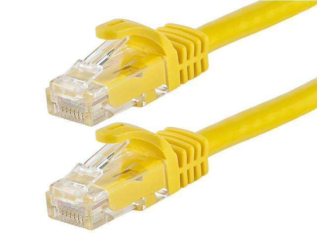 Monoprice Cat6 Ethernet Patch Cable - 3 Feet - Yellow Network Internet Cord - Snagless RJ45, Stranded, 550Mhz, UTP, Pure Bare Copper Wire, 24AWG...