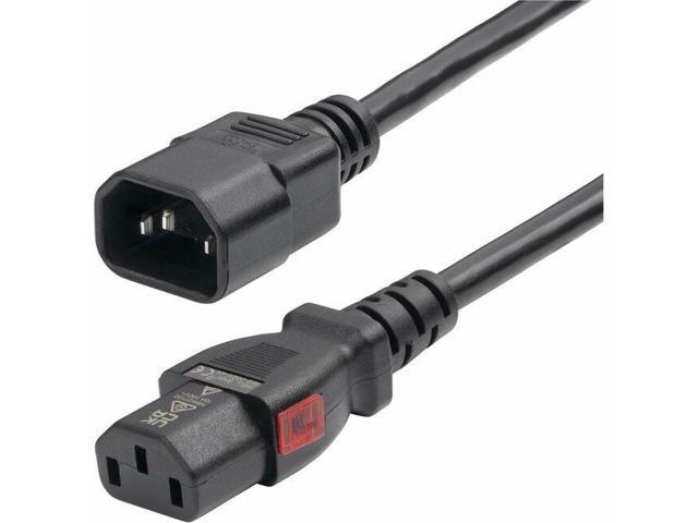 StarTech 10ft 3m Power Extension Cord IEC 60320 C14 to Locking C13 PDU Power Cord 10A 250V 18AWG UL Listed Components 87L38A00POWERCORD