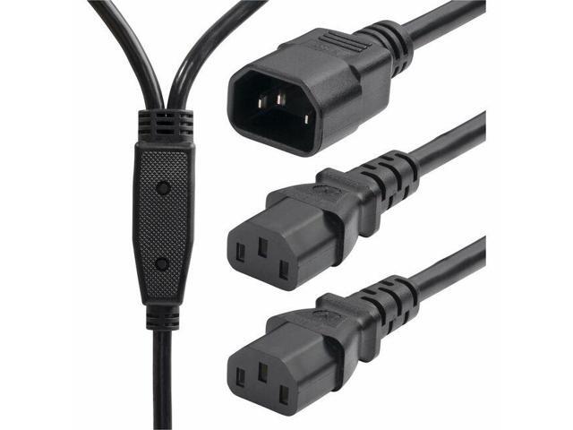 StarTech 6ft 1.8m Power Cord Splitter IEC 60320 C14 to 2x C13 AC Power Cable 10A 250V 18AWG UL Listed Components 87238600POWERCORD