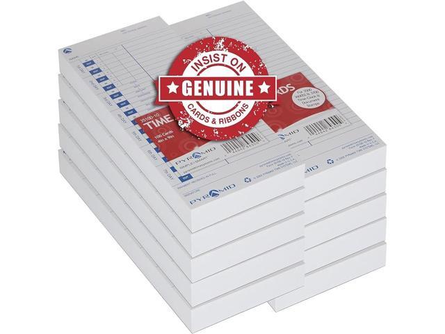 Pyramid Time Systems Attendance Cards for Time Clock models 3500/3550SS/3600SS/3700, 1000 per pack