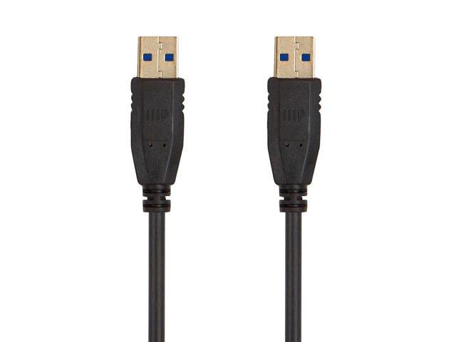 Monoprice USB 3.0 Type-A to Type-A Cable - 1.5 Feet - Black, For Data Transfer, Modems, Printers, Hard Drive Enclosures - Select Series