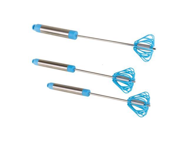Photos - Food Mixer / Processor Accessory Ronco Self Turning Rotating Turbo Push Whisk Mixer Milk Frother Blue 3-Pac