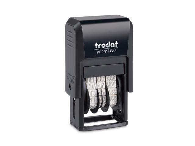 Trodat Economy 5-in-1 Micro Date Stamp Self-Inking 3/4 x 1 Blue/Red E4853L
