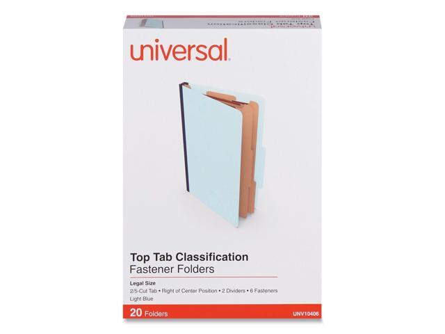 Universale Office 6 Section Claffication Folder 2 Divider Legal Lt Blue 20Ct
