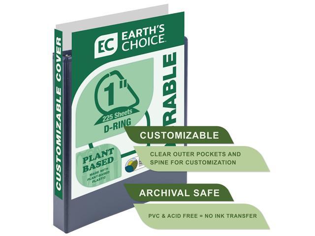 Earth's Choice Plant-Based BOHO D-Ring View Binders 1' Capacity 11 x 8.5 Indigo 2/Pack U69341