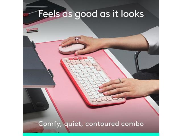 Logitech POP ICON Wireless Keyboard & Mouse Combo (Rose & Off-White) - image 10
