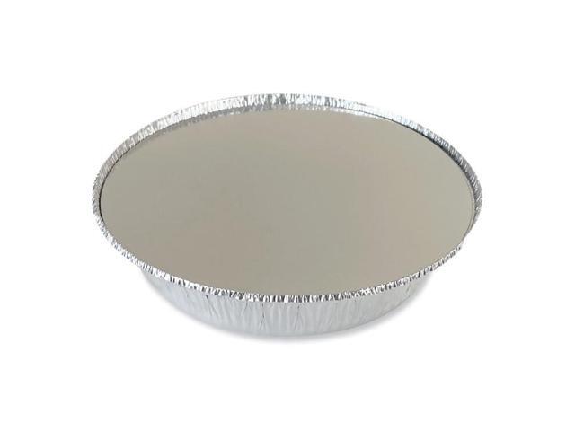 Round Aluminum To-Go Containers with Lid 48 oz 9' Diameter x 1.66' h Silver 200/Carton BWKROUND9COMBO