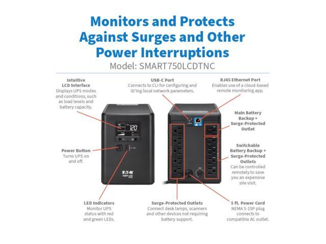 Tripp Lite series 750VA 500W 120V Line-Interactive Cloud-Connected UPS