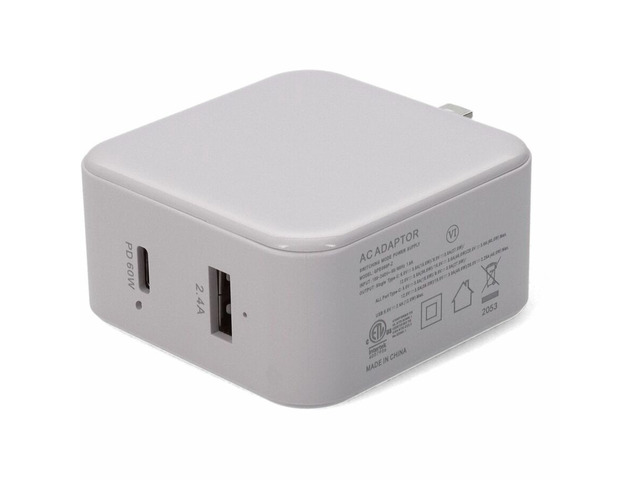 AddOn Wall Plug to USB 3.1 Type C or NEMA 1-15P, White USAC2USB60WW