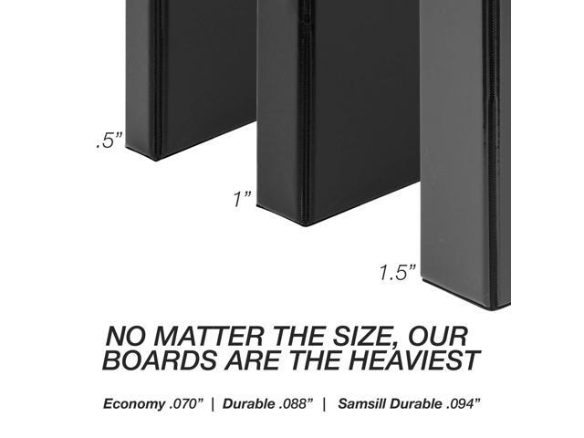 Samsill Durable 0.5' View D Ring Binder Black, Set of 4, MP46410