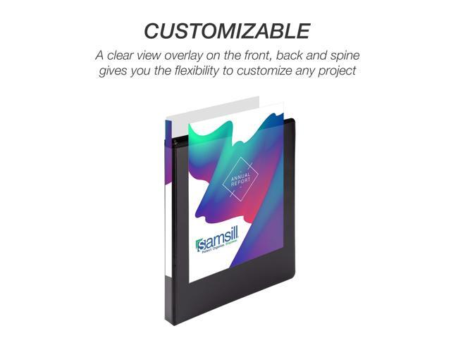 Samsill Durable 0.5' View D Ring Binder Black, Set of 4, MP46410